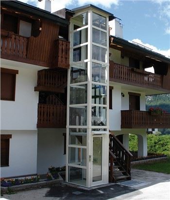 Elevador residencial de vidro pequeno